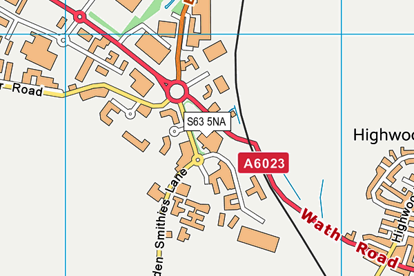 S63 5NA map - OS VectorMap District (Ordnance Survey)