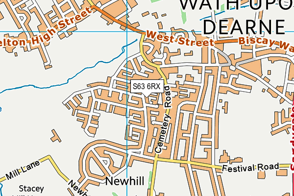 S63 6RX map - OS VectorMap District (Ordnance Survey)