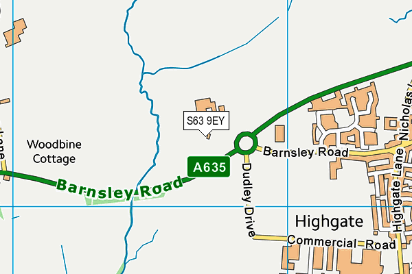 S63 9EY map - OS VectorMap District (Ordnance Survey) S63 9EY map - OS VectorMap District (Ordnance Survey)