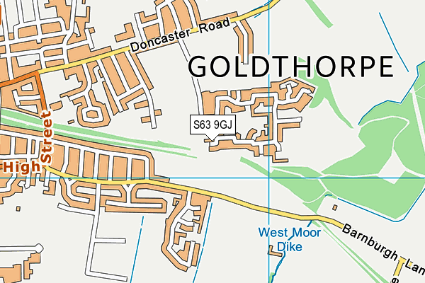 S63 9GJ map - OS VectorMap District (Ordnance Survey)