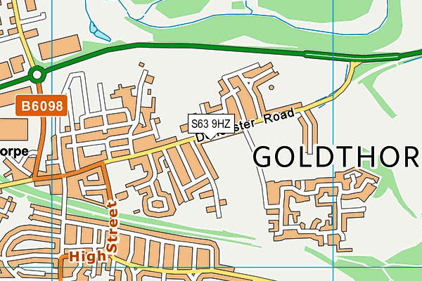 S63 9HZ map - OS VectorMap District (Ordnance Survey) S63 9HZ map - OS VectorMap District (Ordnance Survey)