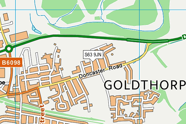 S63 9JN map - OS VectorMap District (Ordnance Survey) S63 9JN map - OS VectorMap District (Ordnance Survey)