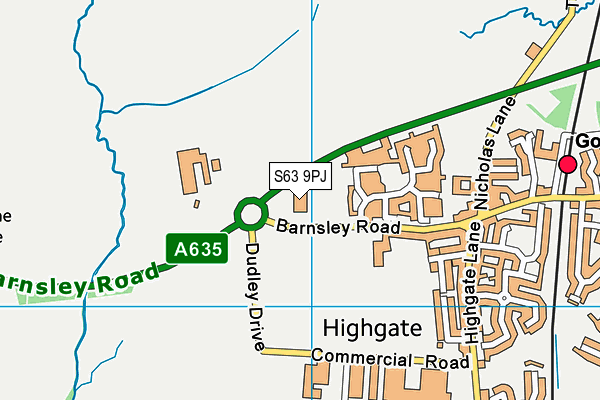 S63 9PJ map - OS VectorMap District (Ordnance Survey) S63 9PJ map - OS VectorMap District (Ordnance Survey)