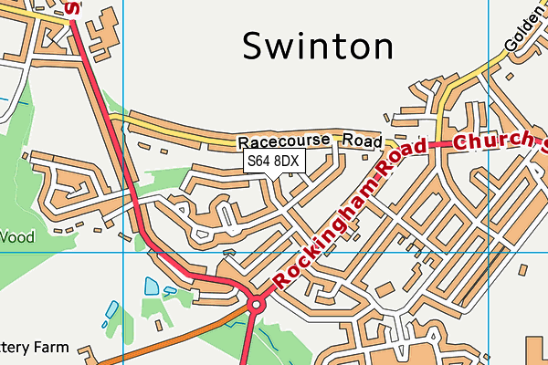 S64 8DX map - OS VectorMap District (Ordnance Survey)