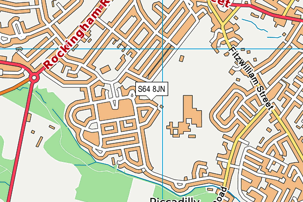 S64 8JN map - OS VectorMap District (Ordnance Survey) S64 8JN map - OS VectorMap District (Ordnance Survey)