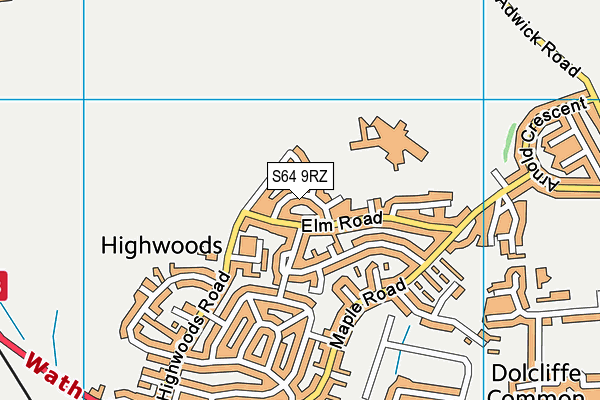 S64 9RZ map - OS VectorMap District (Ordnance Survey) S64 9RZ map - OS VectorMap District (Ordnance Survey)