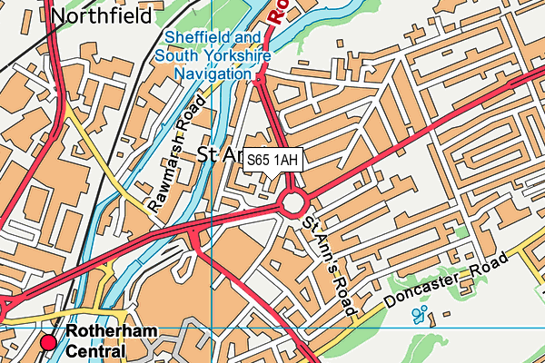 S65 1AH map - OS VectorMap District (Ordnance Survey) S65 1AH map - OS VectorMap District (Ordnance Survey)