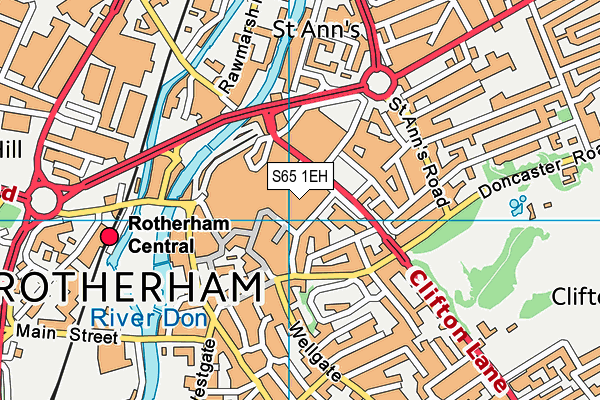 S65 1EH map - OS VectorMap District (Ordnance Survey)