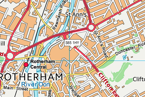 S65 1HY map - OS VectorMap District (Ordnance Survey) S65 1HY map - OS VectorMap District (Ordnance Survey)