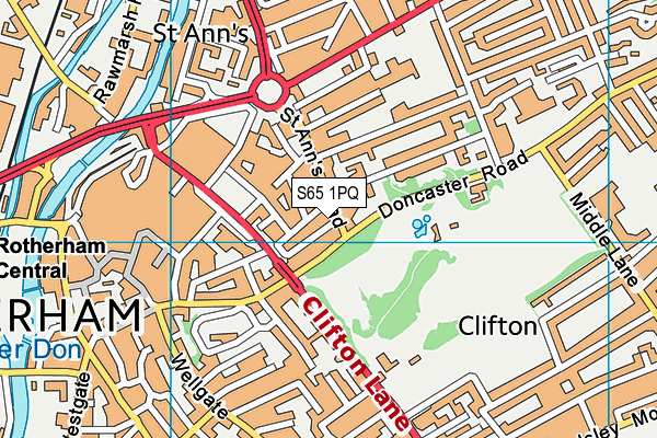 S65 1PQ map - OS VectorMap District (Ordnance Survey)