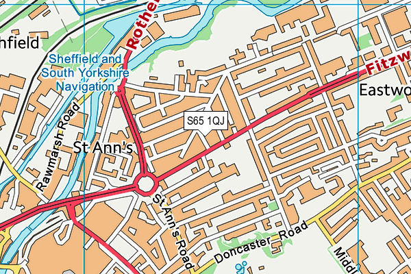 S65 1QJ map - OS VectorMap District (Ordnance Survey) S65 1QJ map - OS VectorMap District (Ordnance Survey)