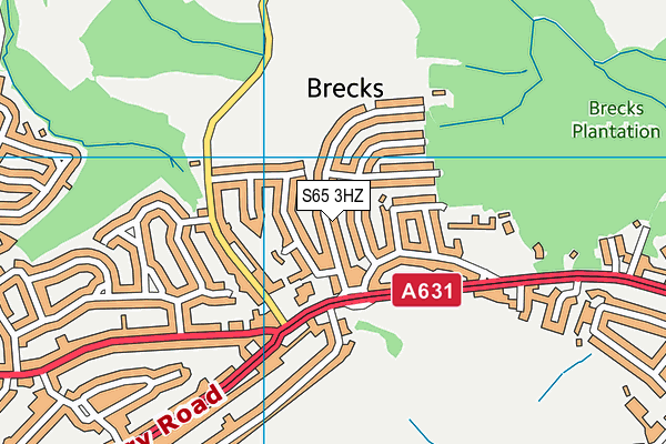 S65 3HZ map - OS VectorMap District (Ordnance Survey) S65 3HZ map - OS VectorMap District (Ordnance Survey)