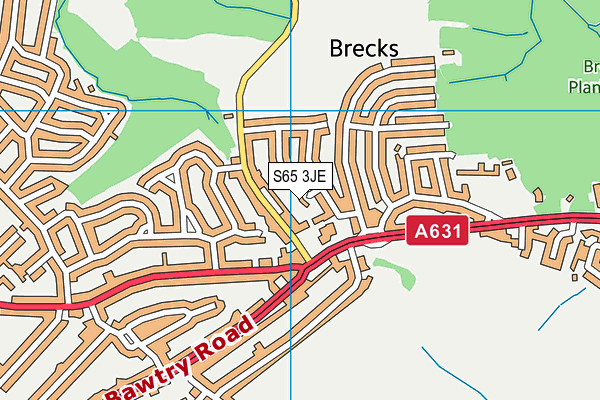 S65 3JE map - OS VectorMap District (Ordnance Survey) S65 3JE map - OS VectorMap District (Ordnance Survey)