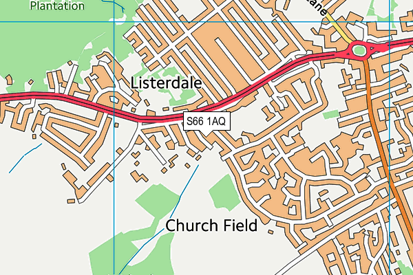 S66 1AQ map - OS VectorMap District (Ordnance Survey)
