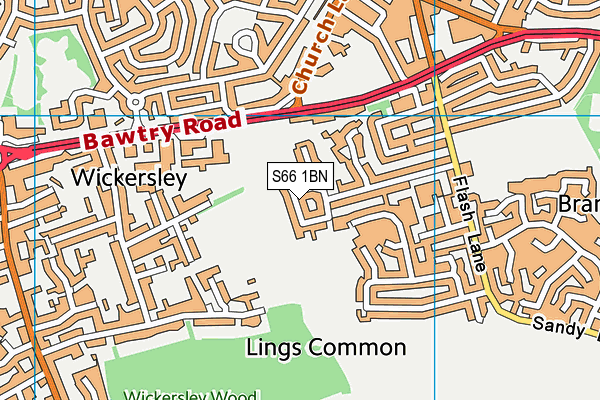 S66 1BN map - OS VectorMap District (Ordnance Survey)