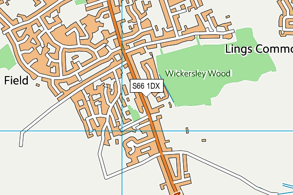 S66 1DX map - OS VectorMap District (Ordnance Survey)