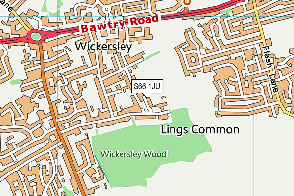 S66 1JU map - OS VectorMap District (Ordnance Survey)