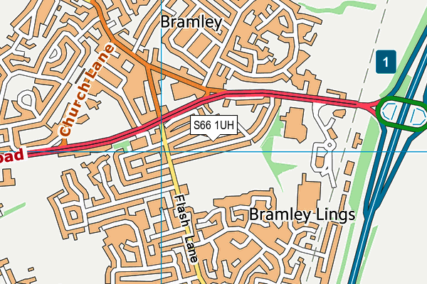 S66 1UH map - OS VectorMap District (Ordnance Survey)