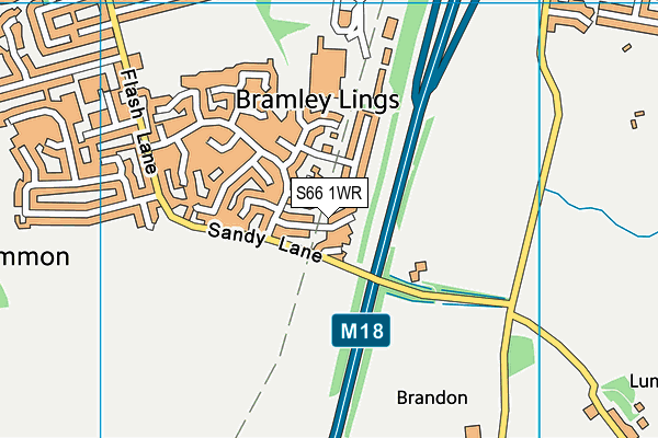 S66 1WR map - OS VectorMap District (Ordnance Survey)