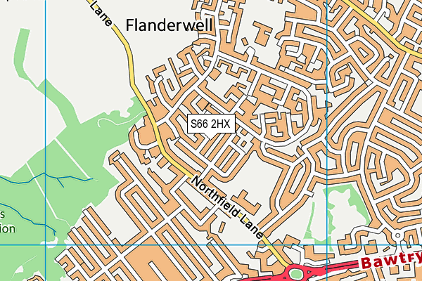 S66 2HX map - OS VectorMap District (Ordnance Survey)