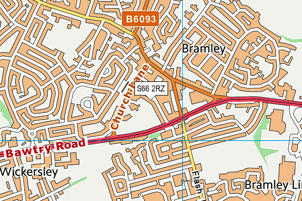 S66 2RZ map - OS VectorMap District (Ordnance Survey) S66 2RZ map - OS VectorMap District (Ordnance Survey)