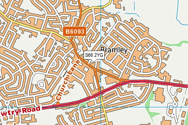 S66 2YG map - OS VectorMap District (Ordnance Survey)
