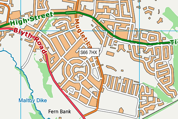 S66 7HX map - OS VectorMap District (Ordnance Survey)
