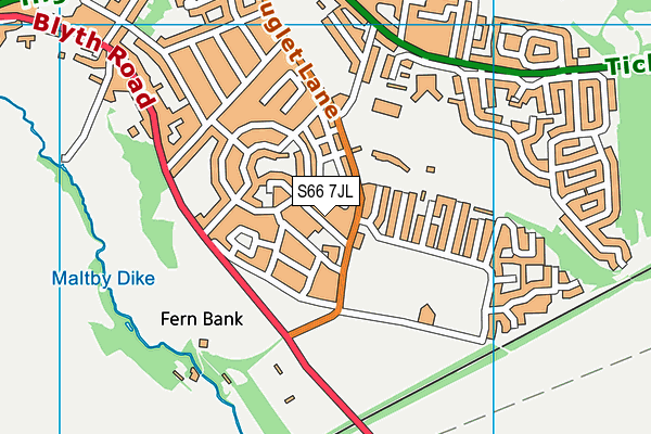 S66 7JL map - OS VectorMap District (Ordnance Survey)
