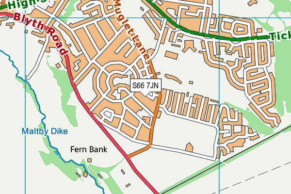 S66 7JN map - OS VectorMap District (Ordnance Survey) S66 7JN map - OS VectorMap District (Ordnance Survey)