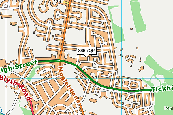 S66 7QP map - OS VectorMap District (Ordnance Survey) S66 7QP map - OS VectorMap District (Ordnance Survey)