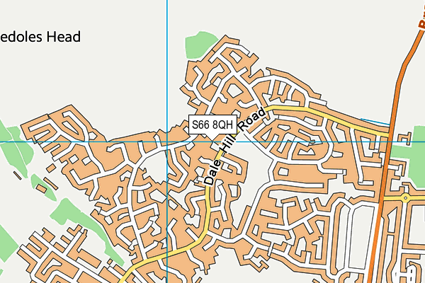 S66 8QH map - OS VectorMap District (Ordnance Survey) S66 8QH map - OS VectorMap District (Ordnance Survey)