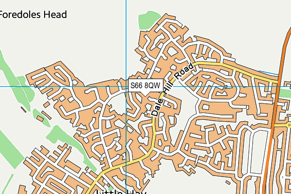 S66 8QW map - OS VectorMap District (Ordnance Survey) S66 8QW map - OS VectorMap District (Ordnance Survey)