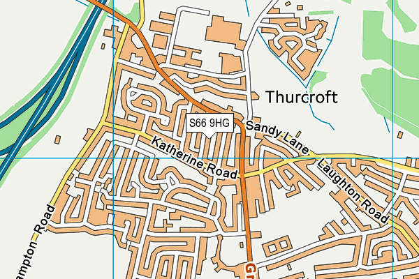 S66 9HG map - OS VectorMap District (Ordnance Survey)