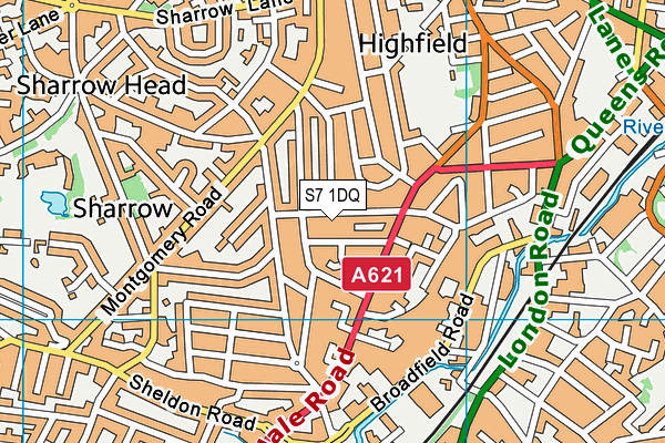 S7 1DQ map - OS VectorMap District (Ordnance Survey) S7 1DQ map - OS VectorMap District (Ordnance Survey)
