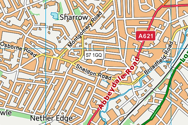 S7 1GQ map - OS VectorMap District (Ordnance Survey)