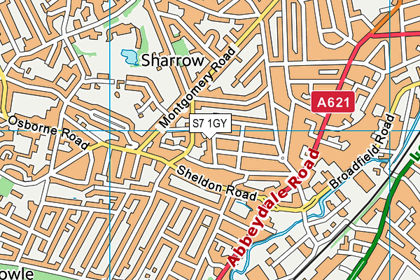 S7 1GY map - OS VectorMap District (Ordnance Survey) S7 1GY map - OS VectorMap District (Ordnance Survey)