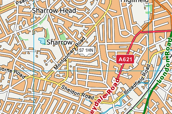 S7 1HN map - OS VectorMap District (Ordnance Survey)