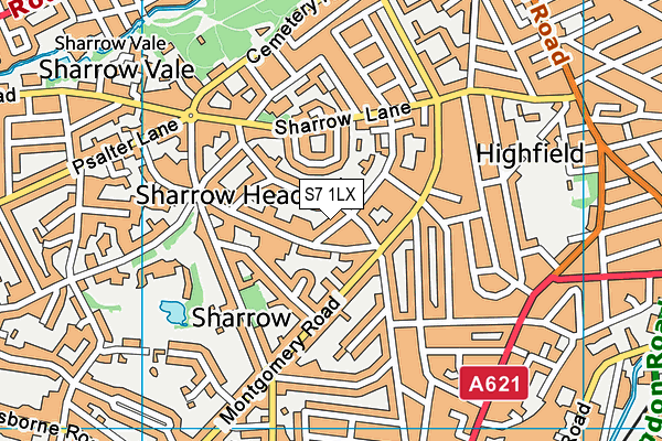 S7 1LX map - OS VectorMap District (Ordnance Survey) S7 1LX map - OS VectorMap District (Ordnance Survey)