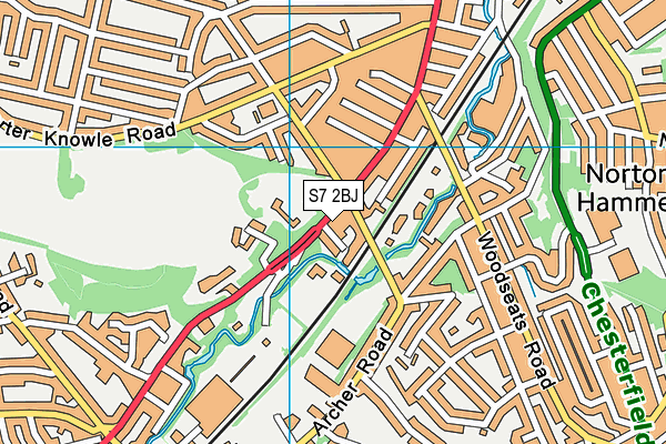 S7 2BJ map - OS VectorMap District (Ordnance Survey) S7 2BJ map - OS VectorMap District (Ordnance Survey)