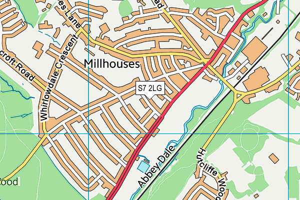S7 2LG map - OS VectorMap District (Ordnance Survey) S7 2LG map - OS VectorMap District (Ordnance Survey)