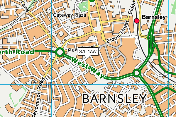 S70 1AW map - OS VectorMap District (Ordnance Survey) S70 1AW map - OS VectorMap District (Ordnance Survey)