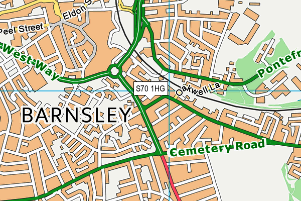 S70 1HG map - OS VectorMap District (Ordnance Survey)