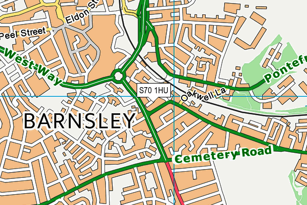 S70 1HU map - OS VectorMap District (Ordnance Survey)