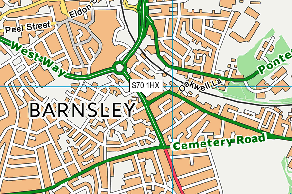 S70 1HX map - OS VectorMap District (Ordnance Survey) S70 1HX map - OS VectorMap District (Ordnance Survey)