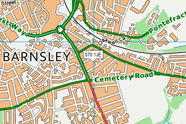 S70 1JE map - OS VectorMap District (Ordnance Survey) S70 1JE map - OS VectorMap District (Ordnance Survey)