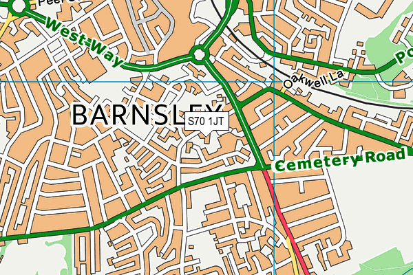 S70 1JT map - OS VectorMap District (Ordnance Survey) S70 1JT map - OS VectorMap District (Ordnance Survey)