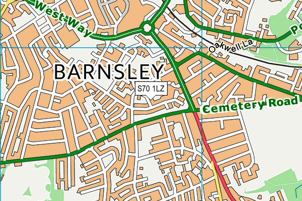 S70 1LZ map - OS VectorMap District (Ordnance Survey) S70 1LZ map - OS VectorMap District (Ordnance Survey)