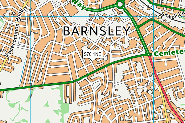 S70 1NE map - OS VectorMap District (Ordnance Survey) S70 1NE map - OS VectorMap District (Ordnance Survey)
