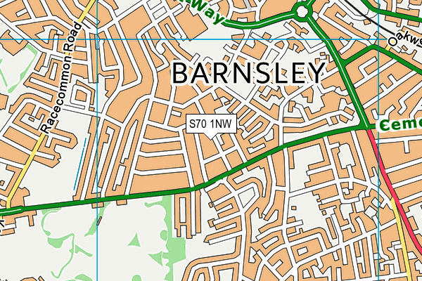 S70 1NW map - OS VectorMap District (Ordnance Survey)