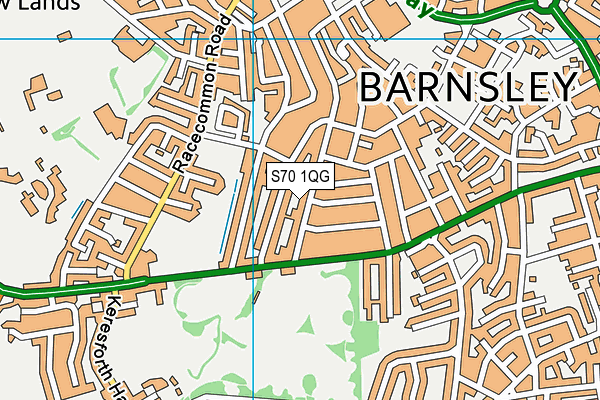 S70 1QG map - OS VectorMap District (Ordnance Survey)